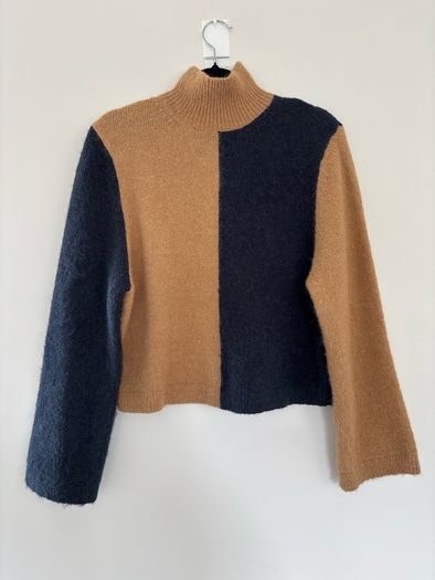 & Other Stories Two-Tone Mock Neck Sweater