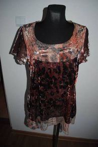 Per Una velour lace brown mix stunning top size UK16 EUR44 Postage included