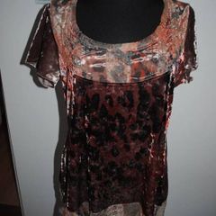 Per Una velour lace brown mix stunning top size UK16 EUR44 Postage included