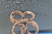 Antique Forged Branding Iron  25 Inches  Quatrefoil Finial