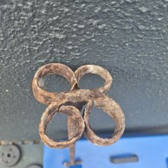 Antique Forged Branding Iron  25 Inches  Quatrefoil Finial