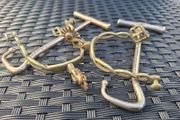 Antique pair of Brass Military Spurs with Boot Hooks