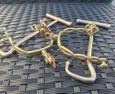 Antique pair of Brass Military Spurs with Boot Hooks