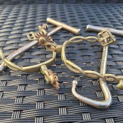 Antique pair of Brass Military Spurs with Boot Hooks
