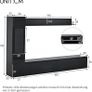 3-Piece with LED Lighting, High Gloss Black - Living Room Furniture Set with TV Lowboard, Display Case & Wall Shelf, Modern, for Large TVs up to 79 Inches Black Image 2