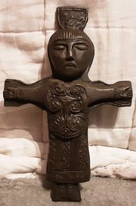 replica 7th century Irish robed christ cross
