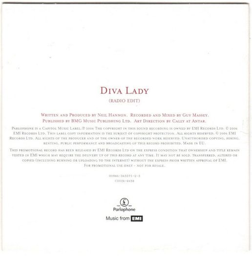 The Divine Comedy "Diva Lady" CD, Single, Promo