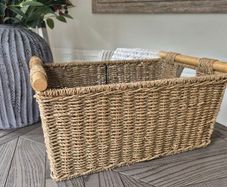 Wicker storage basket