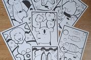New - A Set of 7 Cute Colour by Number Pictures