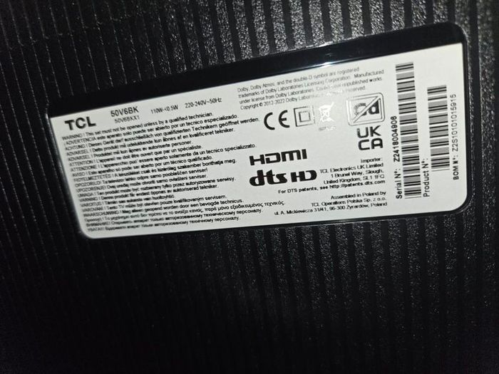 Tcl 50v6bk 50" Tv