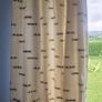 cream heavy curtains with ble & green pattern Image 5