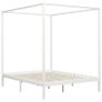 Canopy Bed Frame with 2 Drawers White Solid Pine Wood 180x200cm Image 3