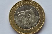 Gibraltar 2 Pound Coin Dolphins 2014 Rare UNC