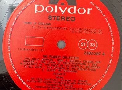 Planxty - The Collection. UK 1st Pressing, 1973. Best of compilation. Plays superbly but no cover. Absolute bargain!
