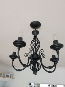 Black 5 bulb ceiling light