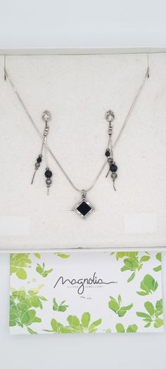 925 vintage Sterling silver Onyx set