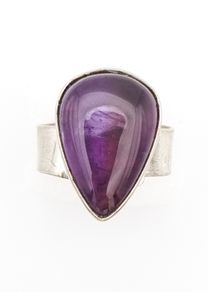 Adjustable Sterling Silver Amethyst Ring