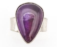 Adjustable Sterling Silver Amethyst Ring