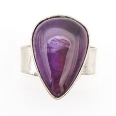 Adjustable Sterling Silver Amethyst Ring