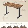 Electric Standing Desk, Height Adjustable Desk, Sedentary Reminder, 4 Memory Heights, for Home Office, 120 x 60 cm, Rustic Brown Image 2