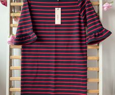 dress Bnwt navy & red striped dress with frilled sleeves soaked in luxury dress small