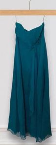 Coast Symphony 100% Silk Maxi Dress Teal Green UK 16