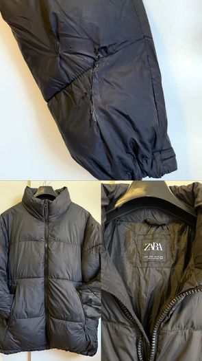 Zara Black Puffer Jacket Size M