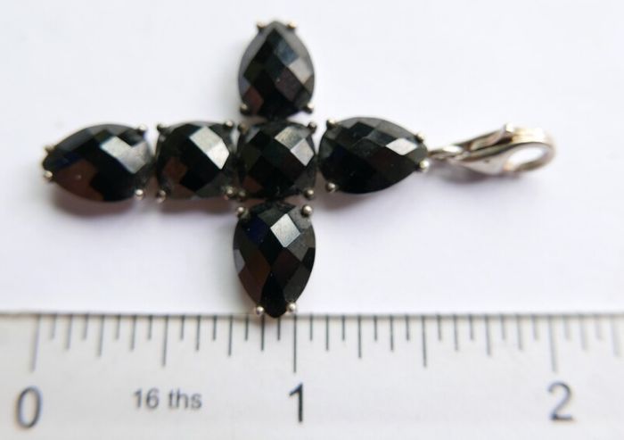 THOMAS SABO Sterling Silver Black Onyx Cross Charm Pendant