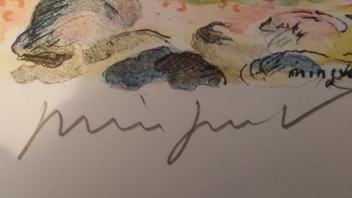 Fantastic Limited-Edition Hand-Signed Lithograph Print of a Caribbean Scene by the Renowned French Artist Alexandre Minguet (1937-1996), #737/1000