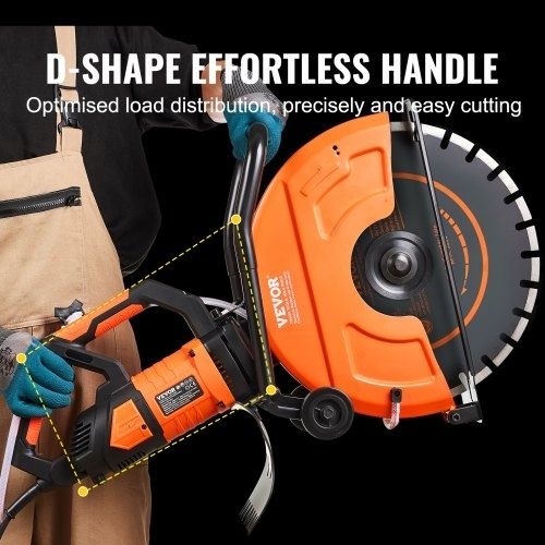 16"/40.6 cm Electric Concrete Saw Wet/Dry Saw Cutter with Water Pump and Blade