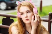 Hoco W27 - Fones Cat Ear Bluetooth Headphones, Bluetooth V5.0, Use Time: Up To 5 Hours, Standby Time: Up To 200 Hours, Support TF Card And AUX Mode, Compatible Mobile Phones And Tablets - Pink