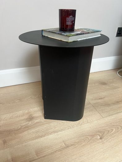 Black metal Side table with storage