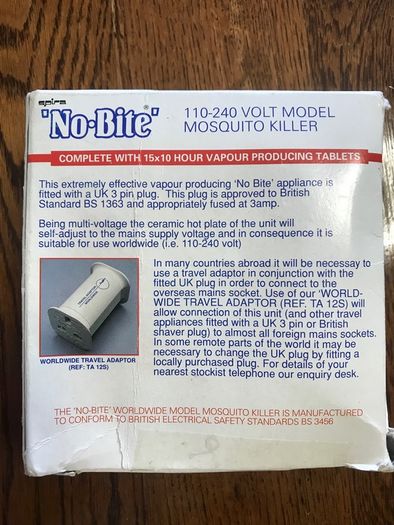 No Bite Mosquito plug in killer