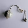 Vintage Black and White Pearl Sterling Silver 925 Earrings 3,5g Image 9