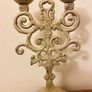 Vintage Cast Iron Candelabra Ornate Florentine Shabby Chic Candle Holder Image 3