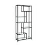 Bookcase with 6 shelves ink black - transparent glass Image 2