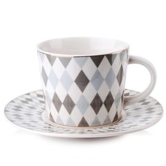 Porcelain Cup and Saucer Zoe Diamond 240Ml
