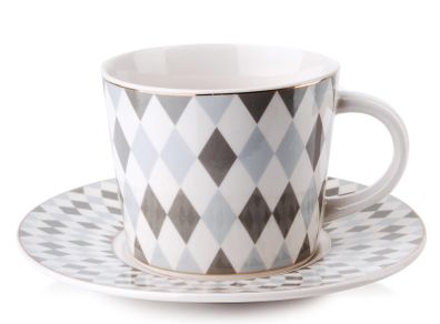 Porcelain Cup and Saucer Zoe Diamond 240Ml