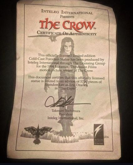 The Crow Cold - Cast Porcelain Autographed