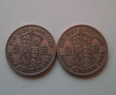Great Britain. George VI. 2 Half Crowns (1947+1948)