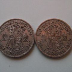 Great Britain. George VI. 2 Half Crowns (1947+1948)
