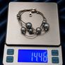 Vintage 925 Sterling Silver Pearl-Look Multistrand Bracelet Image 10