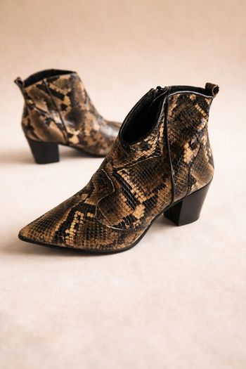 Snake print leather Moda in Pelle New Boots EU41