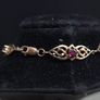 Vintage 9ct Gold Red Stone Bracelet Fully Hallmarked Birmingham 18.5cm Image 3