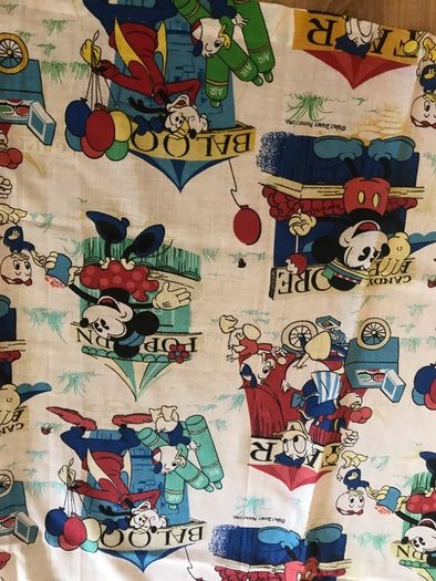 vintage Mickey Mouse pair of curtains 1969
