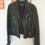 Allsaints Leather Jacket Size Uk 10 Image 2