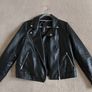 Black faux leather biker jacket Image 3