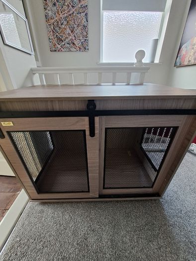 PawHut Dog Crate Furniture with Sliding Door