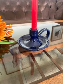 Vintage Kylemore Abbey Pottery Chamberstick Taper Candlestick Holder