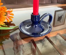 Vintage Kylemore Abbey Pottery Chamberstick Taper Candlestick Holder